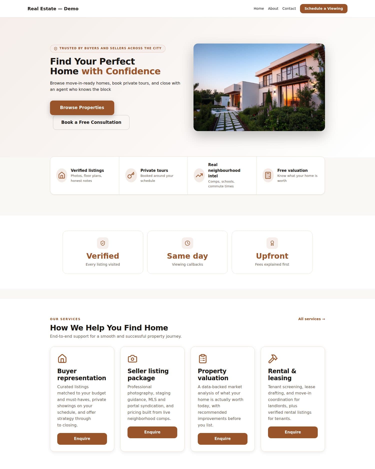 Previzualizare șablon Imobiliare — Brownstone