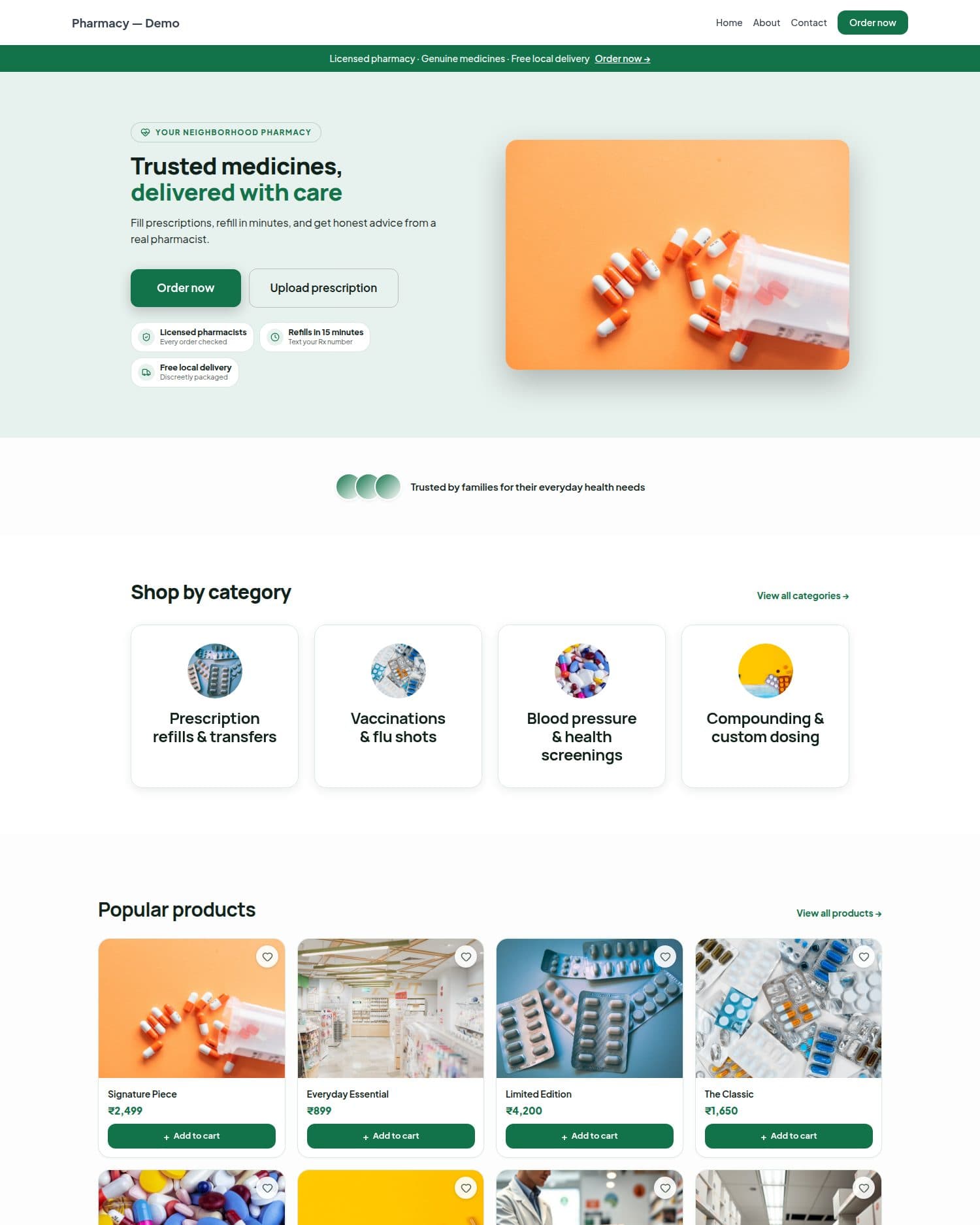 Previzualizare șablon Farmacie — Apothecare
